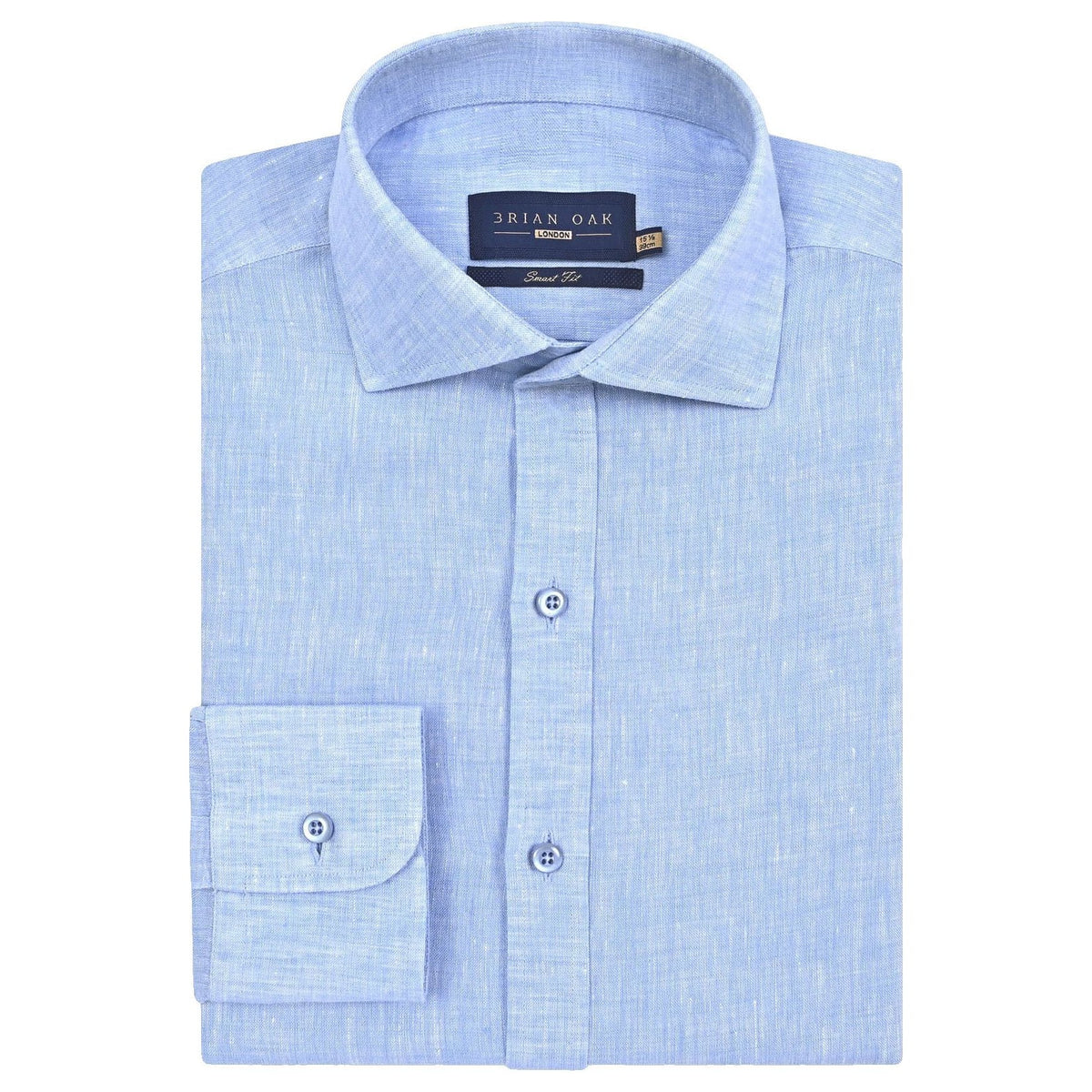 Chemise Lin Pur Bleu Ciel Homme - Brian Oak - 1