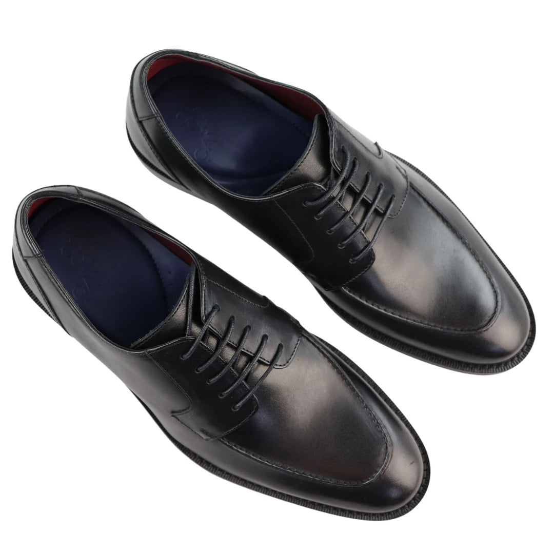 Mens Real Full Leather Welted Derby Shoes Smart Casual Black Wine Classic Vintage