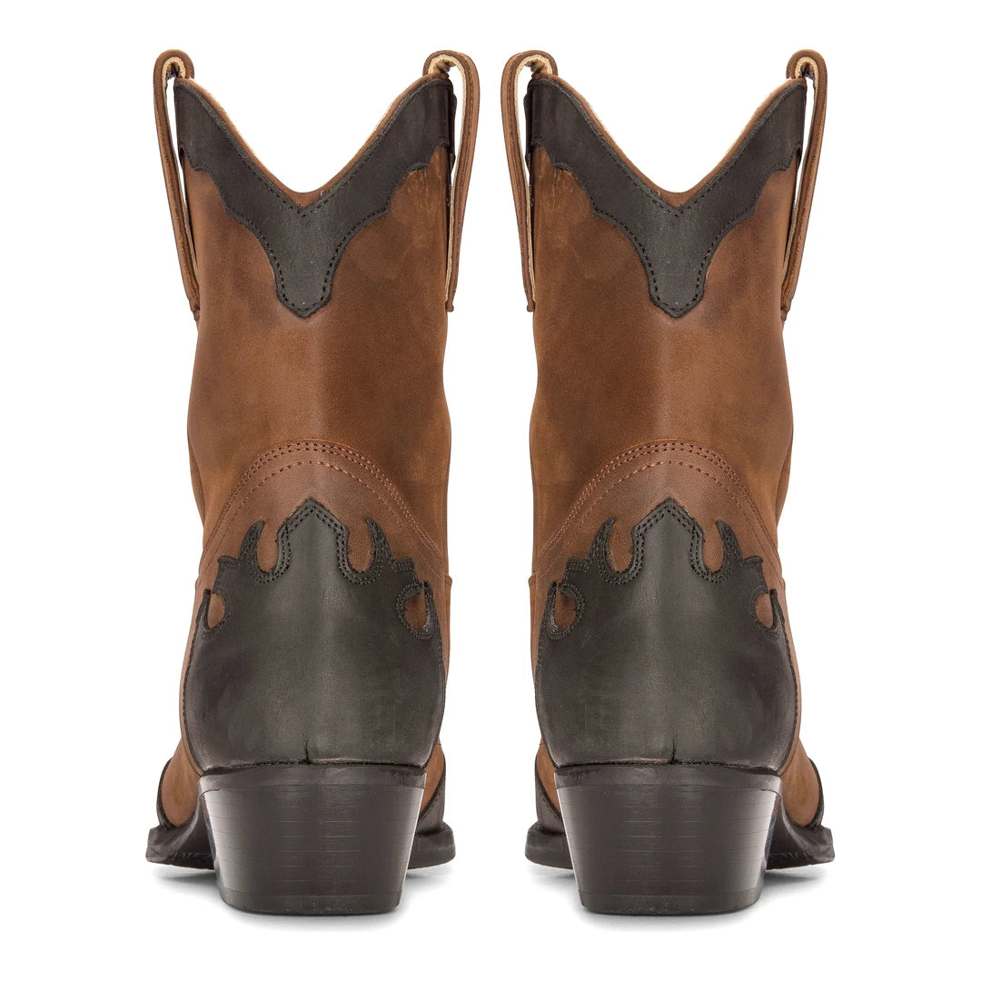 Botas altas occidentales de cuero genuino para hombre, con punta puntiaguda vintage. Ideales para montar, bailar, cazar y lucir un auténtico estilo vaquero.