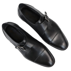 Men's Leather Monk Shoes Side Buckle
