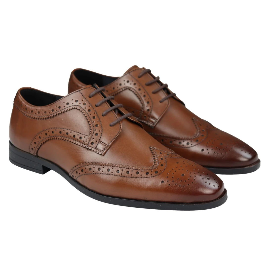 Zapatos inteligentes de cuero real para hombres zapatos brogue brogue negro marrón marrón clásico gatsby vestido