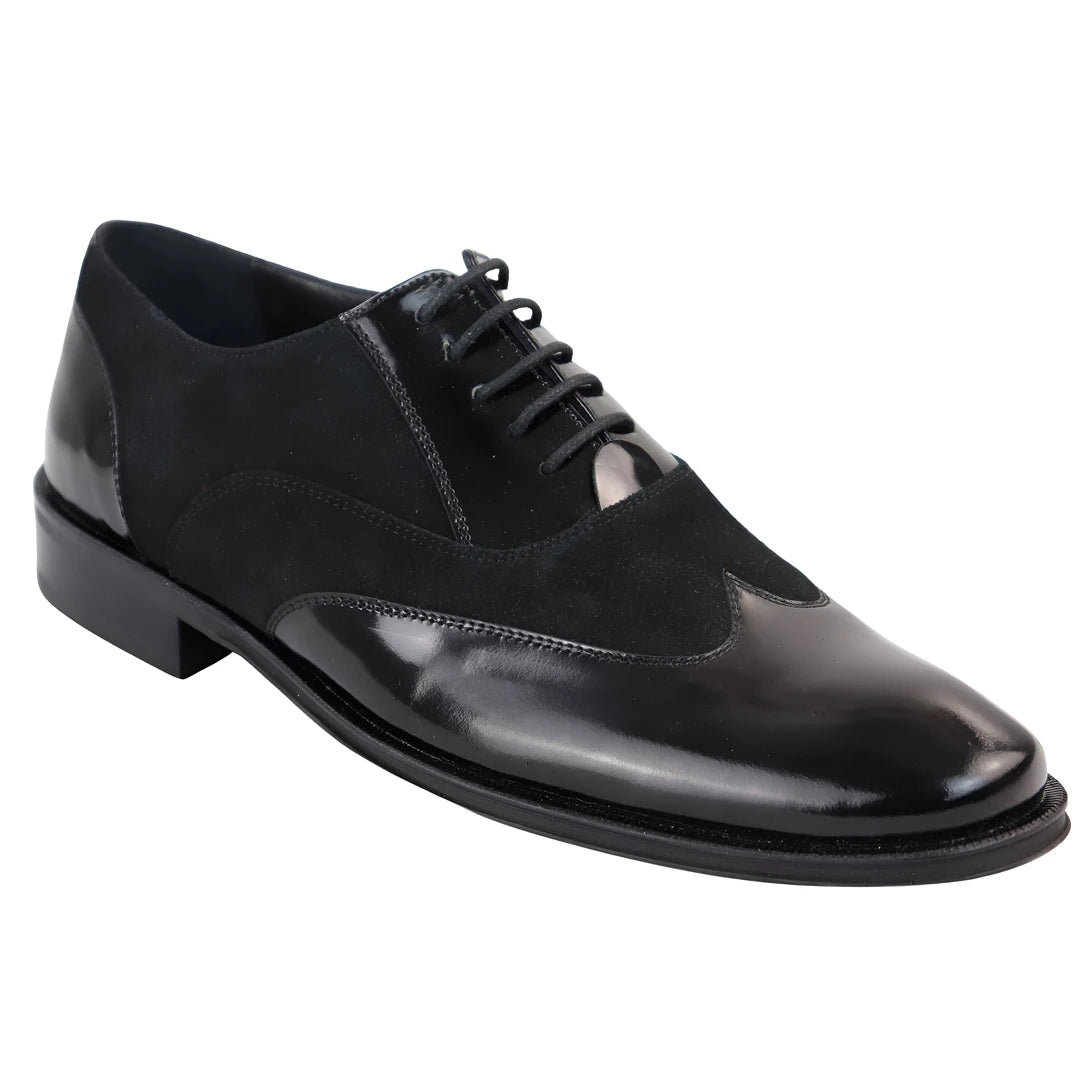 Chaussures Oxford pour homme brogues derbys cuir véritable noir style formel habillé