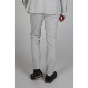 Mark - Men's Beige Check Trouser-TruClothing