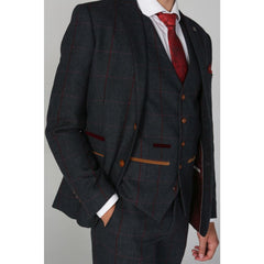 Madrid - chaleco de tweed azul masculino