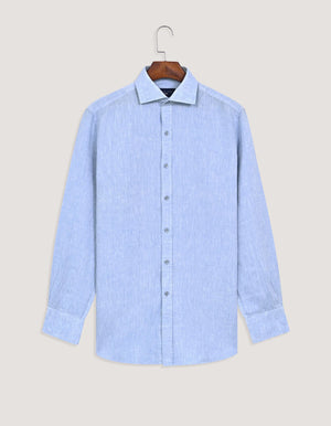 Chemise Lin Pur Bleu Ciel Homme - Brian Oak - 4
