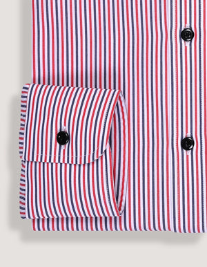 Camisa formal rayas rojo azul hombre - Brian Oak - 4