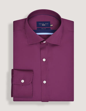 Camicia da uomo satin prugna elegante - Brian Oak - 4