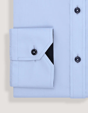 Himmelblaues Twill-Hemd mit Union Jack Kontrastbesatz - Herrenhemd - Brian Oak - 4