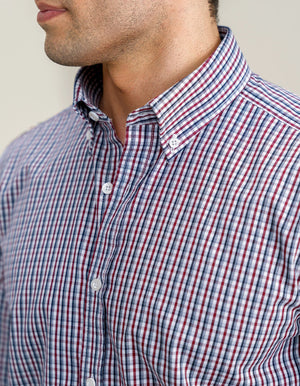 Chemise à carreaux décontractée pour homme - Coton bordeaux foncé - Brian Oak - 4