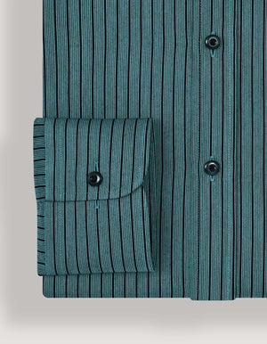 Camisa Dobby Rayas Verde Mar Hombre - Brian Oak - 4