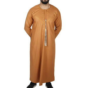 Men's Thobe Jubba String Tassel Emirati Omani Kaftan-TruClothing