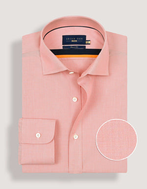Chemise formelle à carreaux corail rose homme coton - Brian Oak - 3