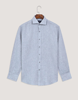 Camicia da Uomo Lino Puro Grigio Chiaro - Brian Oak - 4