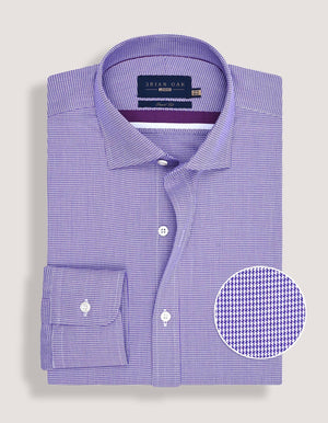 Chemise à carreaux violette et blanche homme - Brian Oak - 5
