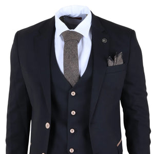 IM32 - Men's Black 3 Piece Tailored Fit Suit-TruClothing
