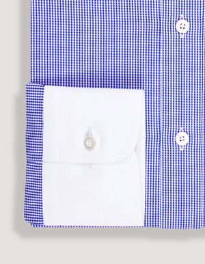 Chemise à carreaux bleu ciel ajustée homme coton - Brian Oak - 4