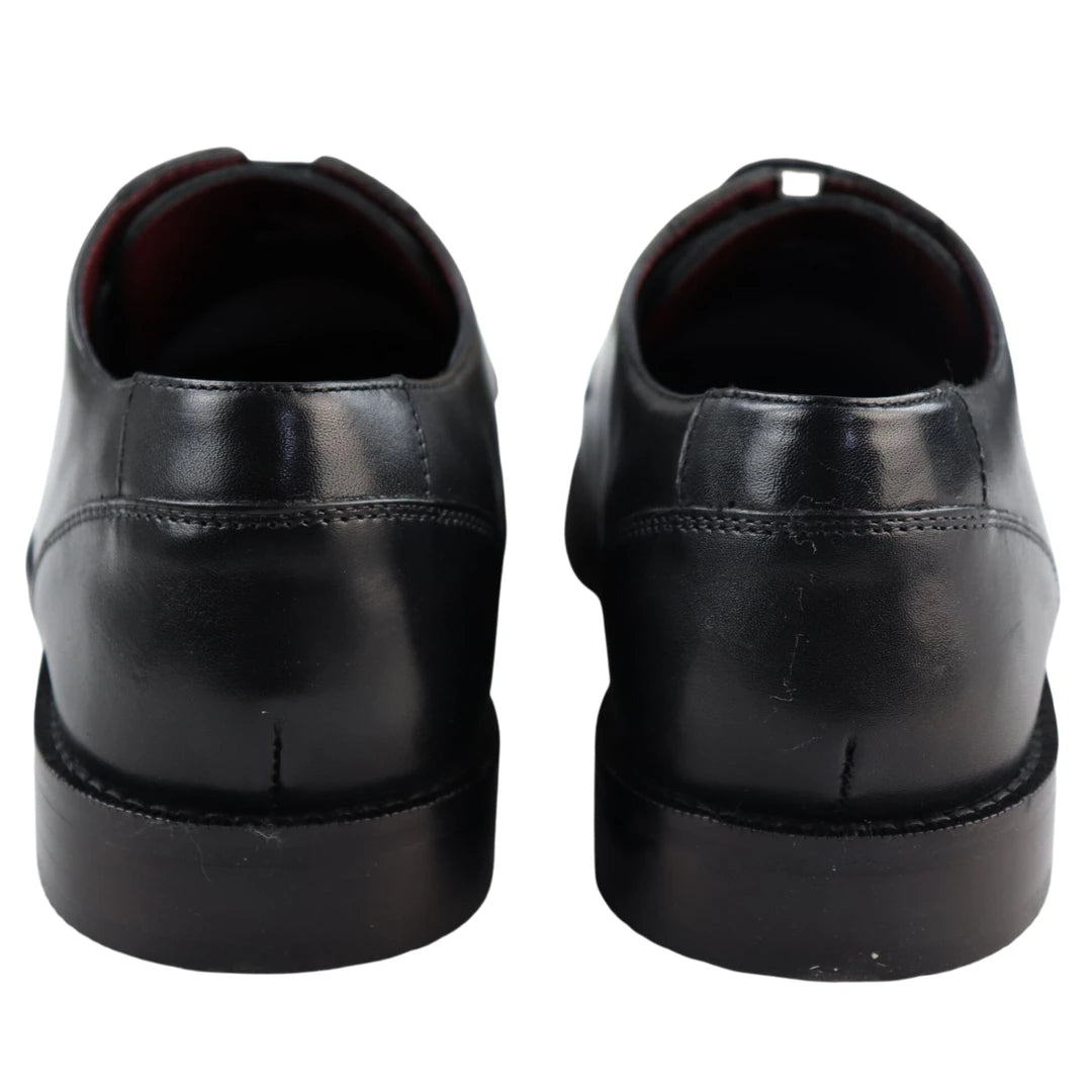 Chaussures pour homme style richelieu en cuir noir ou bordeaux classique vintage