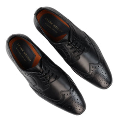 Mens Real Leather Smart Shoes Laced Brogue Shoes Black Brown Classic Gatsby Dress