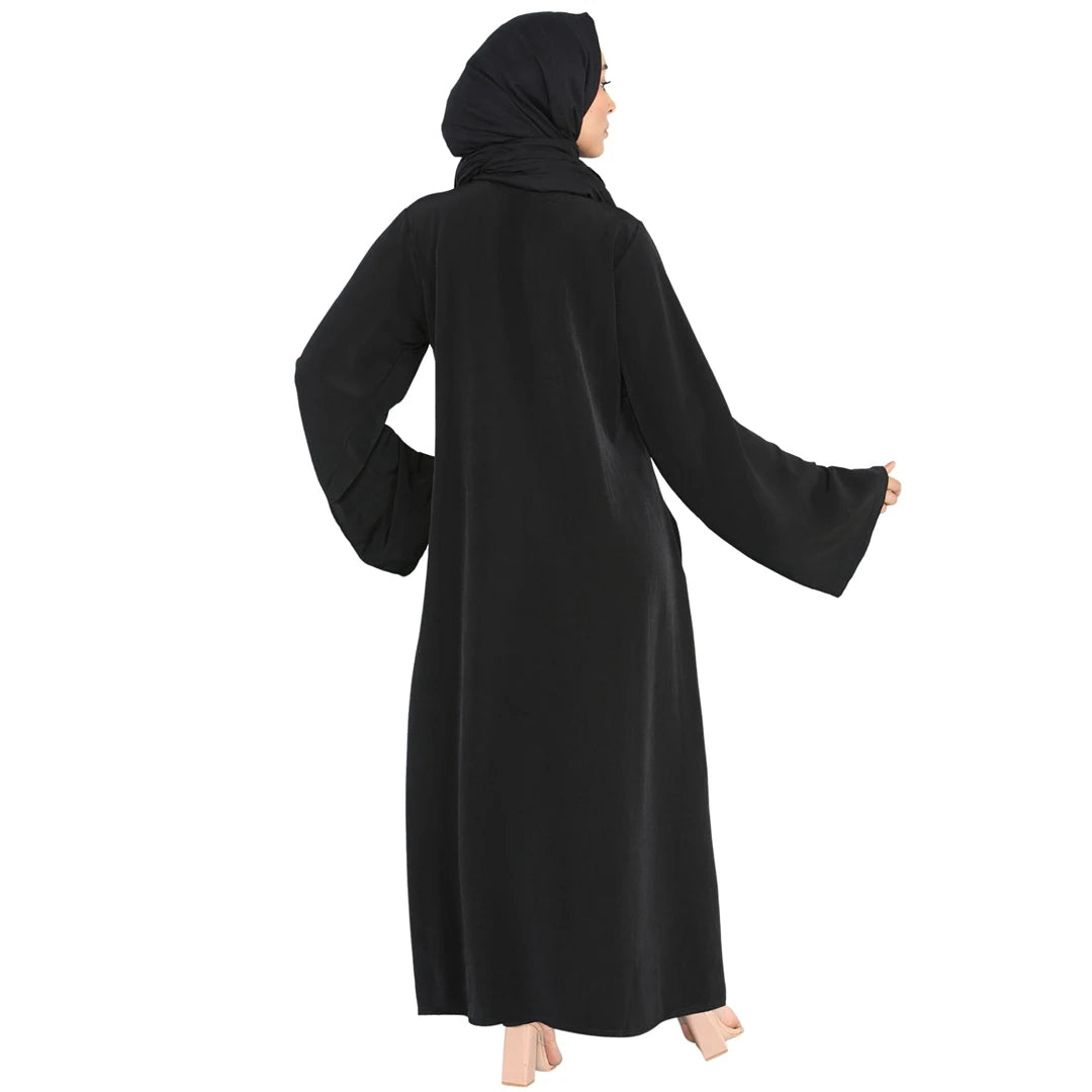 Women's Abaya With Belt Islamic Summer Dress Jilbab Robe