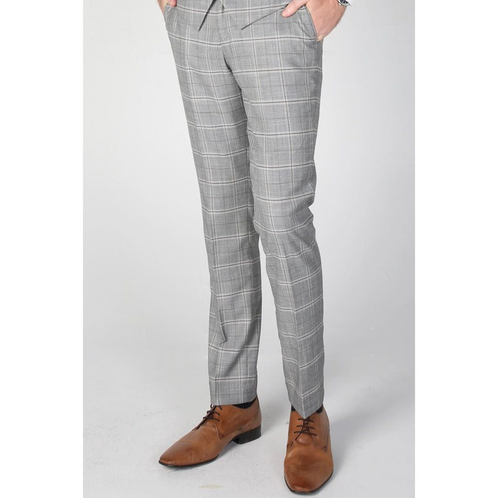 Francis - Pantalones de cheques de gris masculino