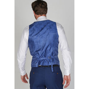 Mayfair- Men's Plain Blue Waistcoat-TruClothing