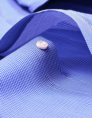 Chemise à carreaux bleu ciel ajustée homme coton - Brian Oak - 5
