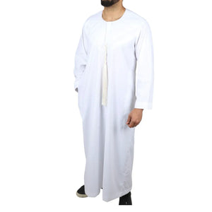 Men's Thobe Jubba String Tassel Emirati Omani Kaftan-TruClothing