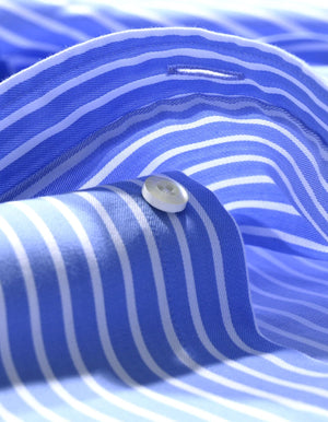 Camicia da Uomo in Cotone Striata Azzurro Cielo - Brian Oak - 5
