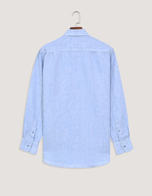 Chemise Lin Pur Bleu Ciel Homme - Brian Oak - 5
