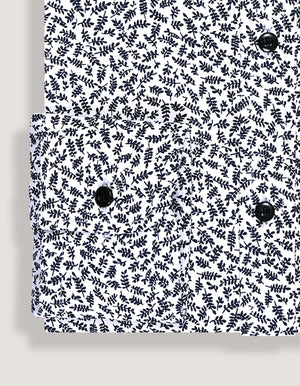 Chemise blanche homme imprimé feuille monochrome - Brian Oak - 5