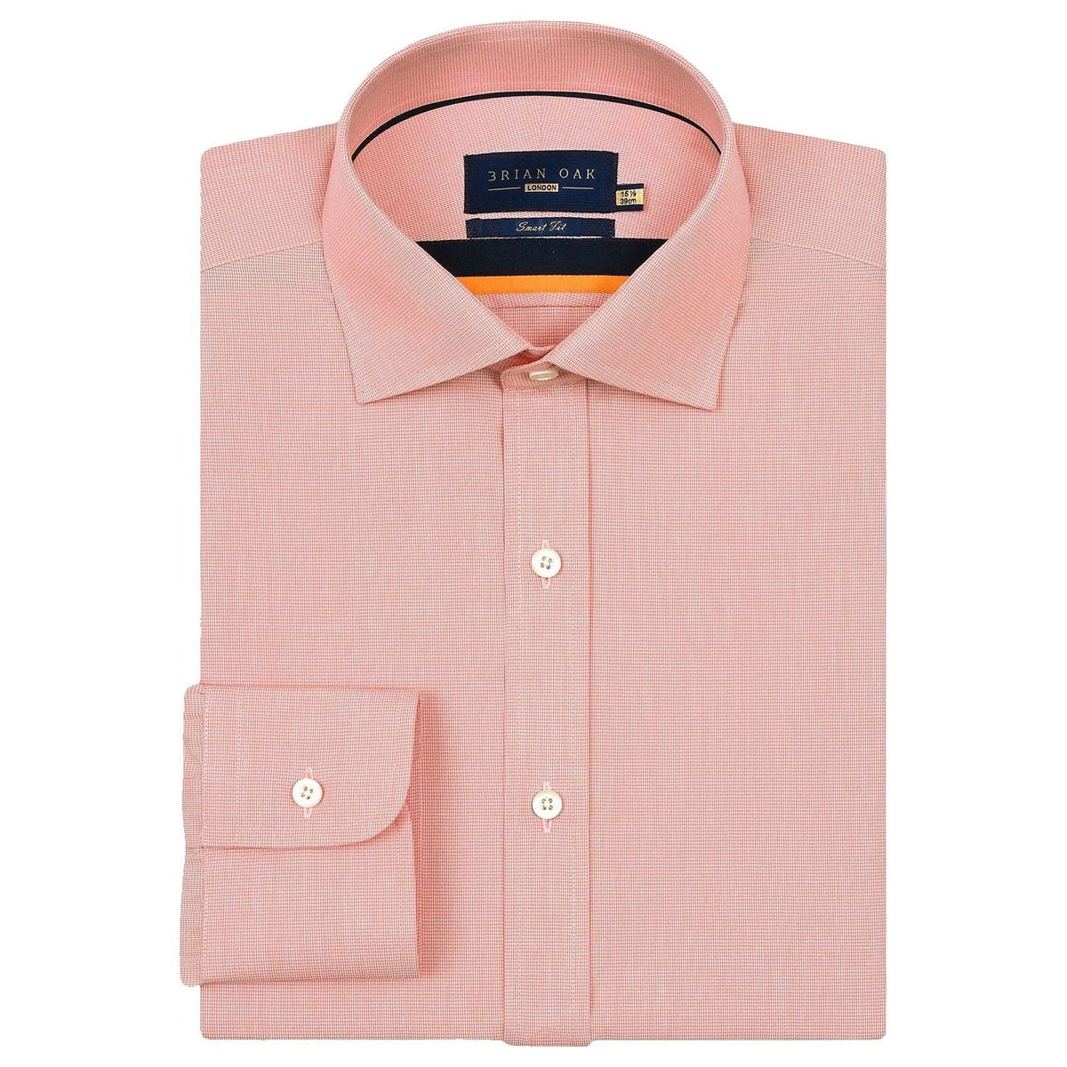 Chemise formelle à carreaux corail rose homme coton - Brian Oak - 1