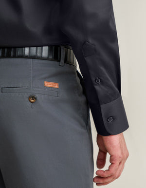 Men's Easy Care Plain Formal Shirt - Black - Brian Oak - 5