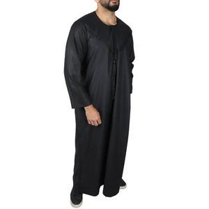 Men's Thobe Jubba String Tassel Emirati Omani Kaftan-TruClothing