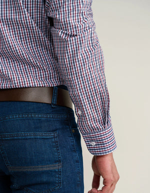 Chemise à carreaux décontractée pour homme - Coton bordeaux foncé - Brian Oak - 5