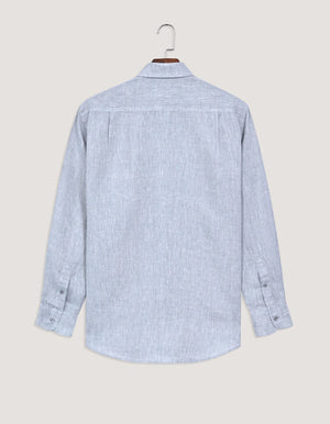 Camicia da Uomo Lino Puro Grigio Chiaro - Brian Oak - 5
