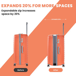 Sunwave - Suitcase Expandable Hard-Shell 4 Spinner Wheels-TruClothing