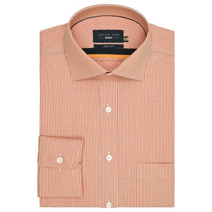 Men's Orange And White Checkered Shirt - Brian Oak - 1