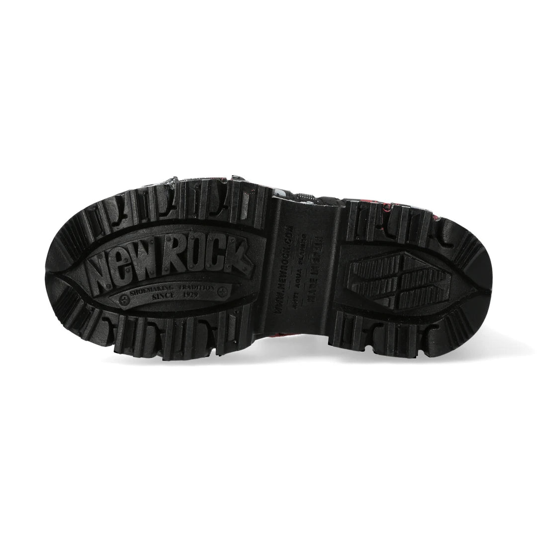Nuevas botas de rock wall126cct-c1 unisex metálico de cuero negro plataforma gótica Botas