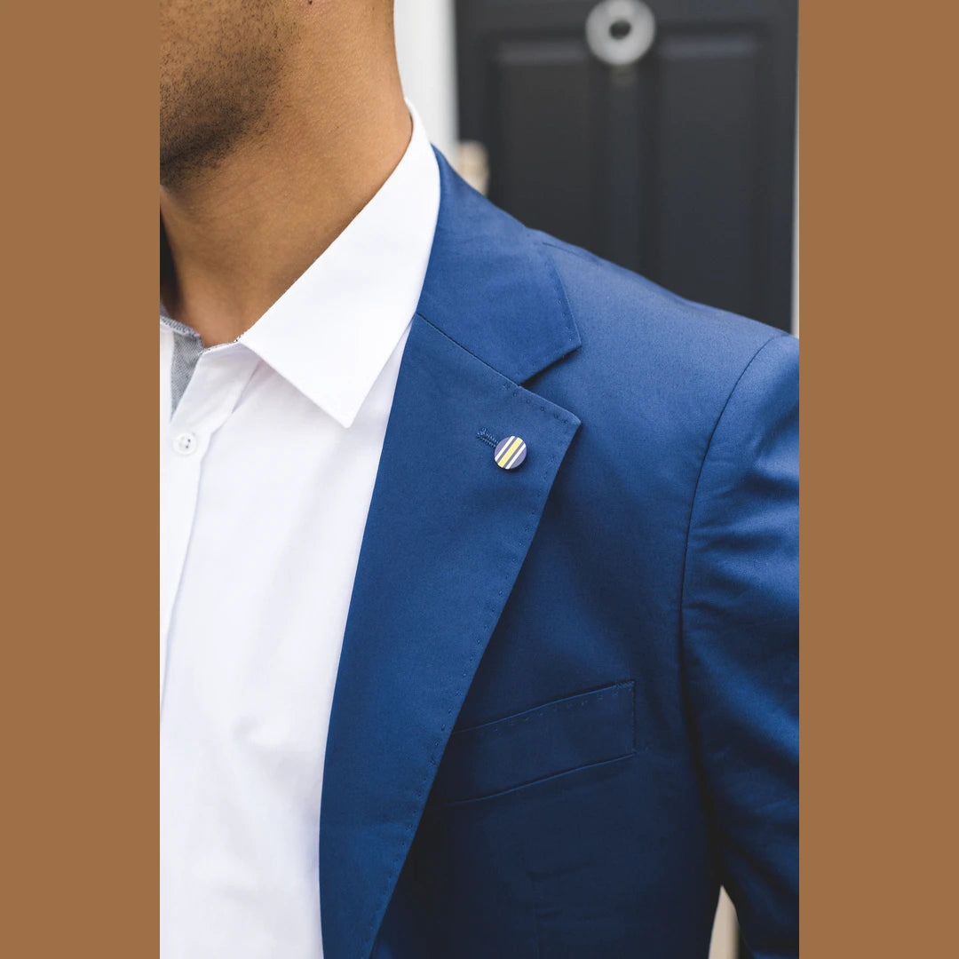 Mario - Traje de verano de 2 piezas para hombre azul oficina boda clásico italiano