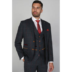 Madrid - Blazer de tweed azul masculino