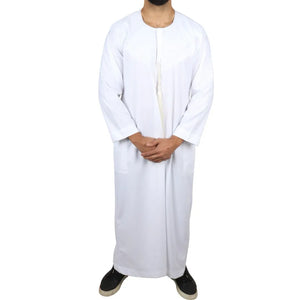 Men's Thobe Jubba String Tassel Emirati Omani Kaftan-TruClothing