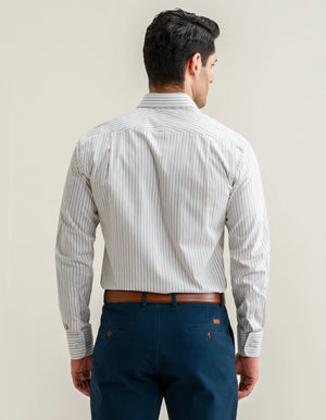 Chemise homme en sergé rayé Fawn - Brian Oak - 7