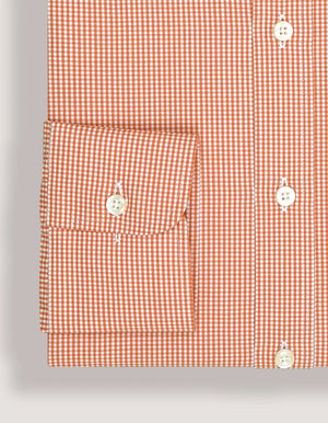 Men's Orange And White Checkered Shirt - Brian Oak - 6