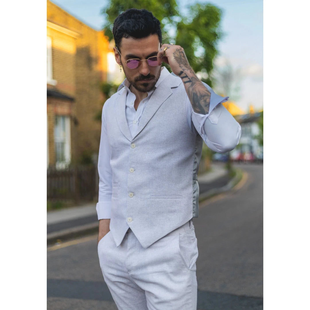 Light grey mens waistcoat clearance