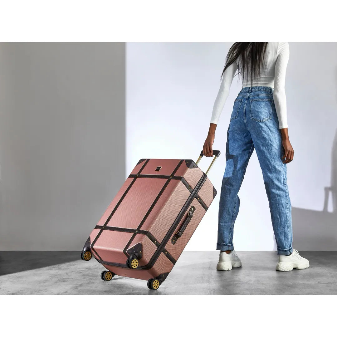 Vintage - Suitcase Hard-Shell 4 Spinner Wheels Travel Bag
