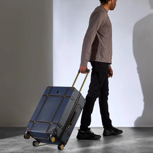 Vintage - Suitcase Hard-Shell 4 Spinner Wheels Travel Bag-TruClothing