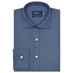 Men's Mini Floral Print Shirt – Navy Blue