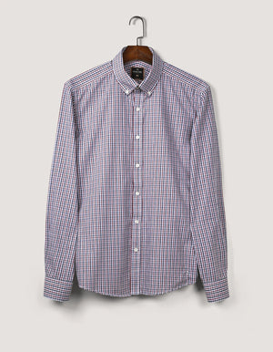 Chemise à carreaux décontractée pour homme - Coton bordeaux foncé - Brian Oak - 7