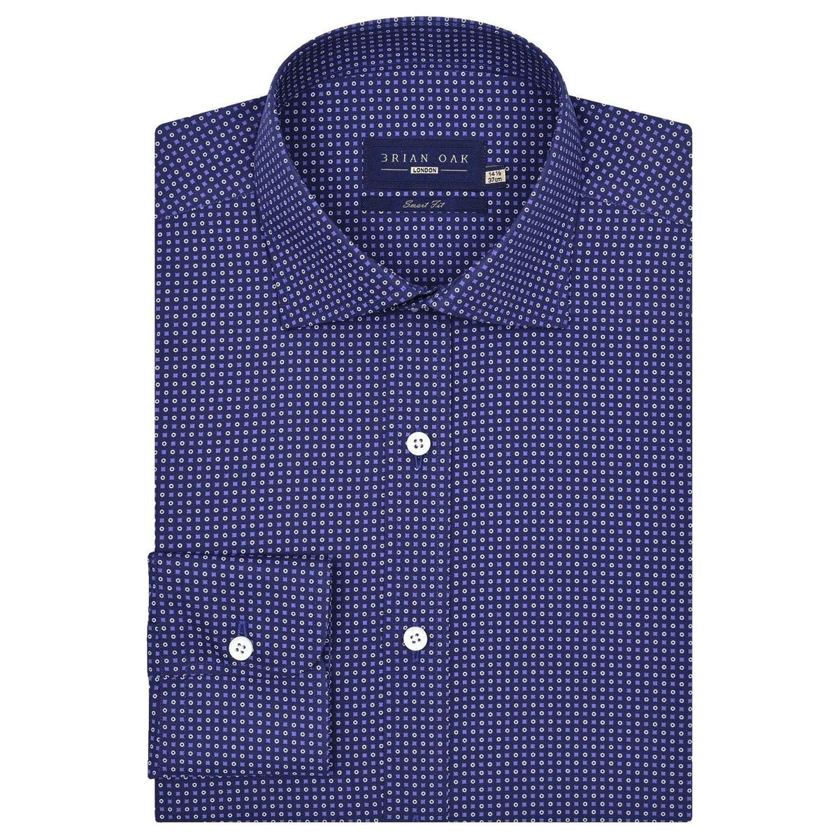 Chemise motif bambou bleu égyptien homme - Brian Oak - 1