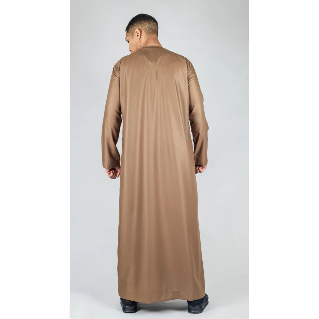 Thobe Emirati Omani Jubba da Uomo Abbigliamento Islamico Musulmano Eid Robe Arabo Nappine
